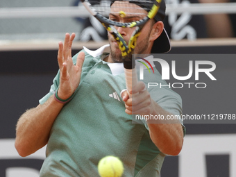 Maximilian Marterer of Germany is playing against Flavio Cobolli of Italy during the first round match on day three of the Internazionali BN...