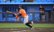Ivan Castillo #14 of the Long Island Ducks is batting during the fifth inning of a basebal...