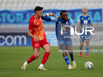 Geoffrey Edwin Acheampong (R) of Sliema Wanderers is being closely followed by Neil Micallef (L) of Birkirkara during the IZIBET FA Trophy s...