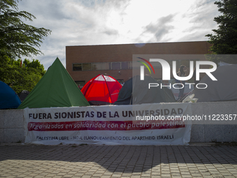 In Madrid, Spain, on May 9, 2024, hundreds of university students are camping at Universidad Complutense de Madrid in protest in support of...