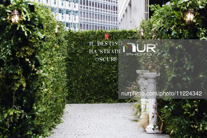 The Photocall For The Inauguration Of The Netflix Maze Installation On The Occasion Of The Release Of The Movie The Tearsmith