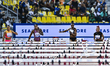 Ditaji Kambundji of Switzerland (left) and Tonea Marshall of the United States (second fro...