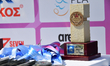Players are receiving the MVP award and medals during the Stoiximan Final-4 Women's Waterp...