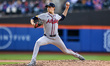Atlanta Braves pitcher Max Fried #54 is throwing during the sixth inning of a baseball gam...