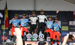 Sebastien Ogier and Vincent Landais, Ott Tanak and Martin Jarveoja, Thierry Neuville and M...