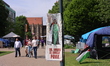 A makeshift camp housing a group protesting the University of Manchester's alleged support...
