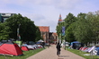 A makeshift camp housing a group protesting the University of Manchester's alleged support...