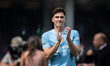 Julian Alvarez of Manchester City is applauding their fans after the Premier League match...