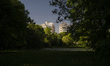 Flats apartments homes developments are seen near a pond in a park in Warsaw, Poland on 13...
