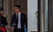 Minister of the Interior Gerald Darmanin is standing at the end of the Council of Minister...