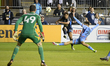 Philadelphia Union Midfielder Quinn Sullivan and NYC FC Midfielder Kevin O'Toole are in ac...