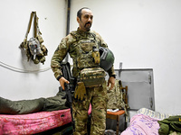 A fighter of the 53rd Battalion of the 141st Separate Infantry Brigade is serving in the Zaporizhzhia region, Ukraine, on May 20, 2024. NO U...