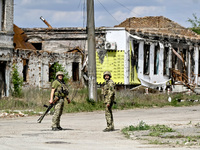 Fighters of the 53rd Battalion of the 141st Separate Infantry Brigade are serving in the Zaporizhzhia region, Ukraine, on May 20, 2024. NO U...