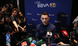 Alvaro Fidalgo, midfielder of Club America, is speaking during a press conference at the M...