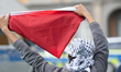 Some students from a pro-Palestinian protest are being blocked by police as they block the...