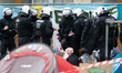 Police are arresting the students who are refusing to leave the entrance access to Bonn Un...