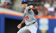 Los Angeles Dodgers relief pitcher Michael Grove #29 is throwing during the sixth inning o...
