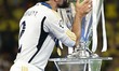 Daniel Carvajal of Real Madrid is celebrating with the trophy after the UEFA Champions Lea...