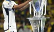 Rodrygo Goes of Real Madrid is celebrating with the trophy after the UEFA Champions League...