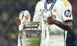 Vinicius Junior of Real Madrid is celebrating with the trophy after the UEFA Champions Lea...
