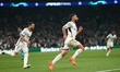 Daniel Carvajal of Real Madrid is celebrating his goal during the UEFA Champions League Fi...