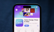 Canva on App Store displayed on a phone screen is seen in this illustration photo taken in...