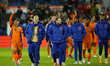 Netherland players celebrate victory after the international friendly match between Nether...