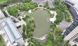 A lake shaped like a map of China is being seen at a university in Hangzhou, Zhejiang prov...