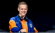 Supporters of the Netherlands are gathering before the match between Poland and the Nether...