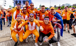 Supporters of the Netherlands are gathering before the match between Poland and the Nether...