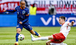 Netherlands forward player Xavi Simons is playing during the match between Poland and Neth...