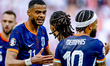 Netherlands forward player Cody Gakpo is celebrating the goal during the match between Pol...