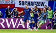 Netherlands forward player Wout Weghorst is scoring the 1-2 during the match Poland - Neth...