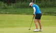 Allisen Corpuz of the United States follows her putt on the 16th green during Day Four of...