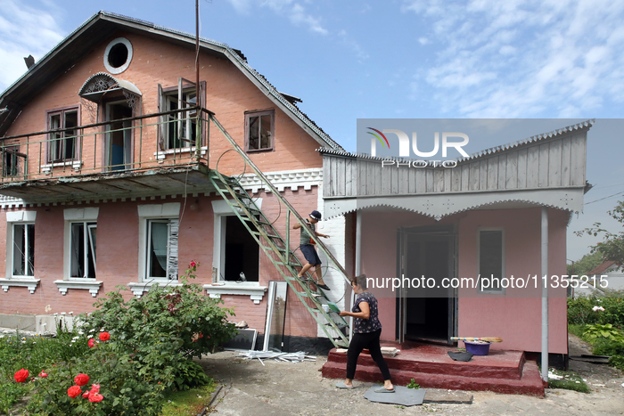 Aftermath of Russian missile attack in Vasylkiv, Ukraine