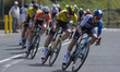 The men's peloton is competing during the British National Road Cycling Championships in S...