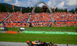 Oscar Piastri of McLaren F1 Team is driving his single-seater during sprint qualifying of...
