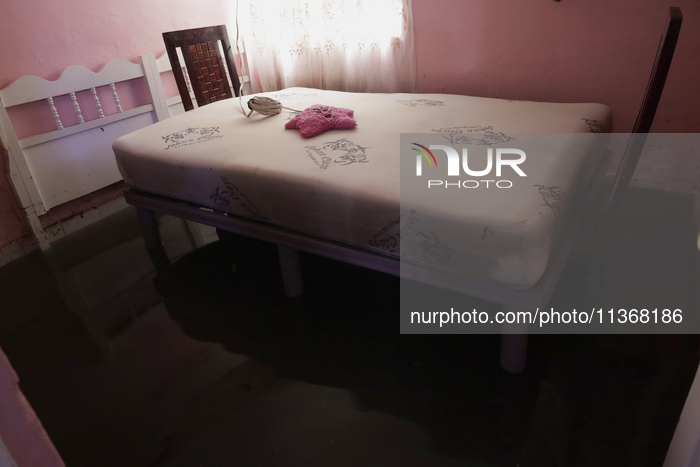 Flooding Of Homes Due To Rains In Ecatepec, State Of Mexico