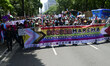 Persons are taking part in a demonstration called 'Countermarch' to protest against the ge...