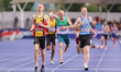 Ben Pattison is winning the 800m final ahead of Max Burgin during the Microplus UK Athleti...