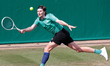 Alexander Bublik is at full stretch against Alexander Shevchenko during the Boodles Tennis...