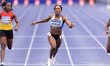 Leonie Ashmeade is competing in the 100m during the Microplus UK Athletics Championships a...