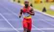 Ade Adewale is competing in the 100m during the Microplus UK Athletics Championships at th...