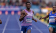 Reece Prescod is coming second in his 100m semi-final during the Microplus UK Athletics Ch...