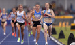 Laura Muir is winning her 1500m heat during the Microplus UK Athletics Championships at th...