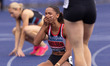 Lina Nielsen is feeling emotional after winning the 400m hurdles at the tenth attempt duri...