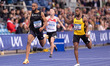 Matt Hudson-Smith is winning the 200m final during the Microplus UK Athletics Championship...