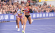 Amber Anning is winning the 400m final during the Microplus UK Athletics Championships at...