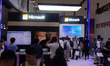 Visitors are seeing the Microsoft stand at the World Artificial Intelligence Conference at...