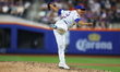 New York Mets relief pitcher Dedniel Nunez #72 is throwing during the eighth inning of the...